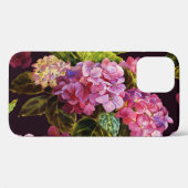 Hydrangea, dunkle, nahtlose Blumenmuster. Case-Mate iPhone Hülle (Rückseite (Horizontal))