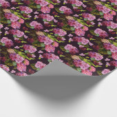 Hydrangea, dunkle, nahtlose Blumenmuster. Geschenkpapier (Ecke)