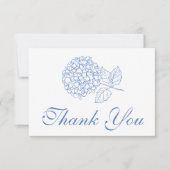 Hydrangea Dusty Blue Elegant Floral Vielen Dank Dankeskarte (Vorderseite)