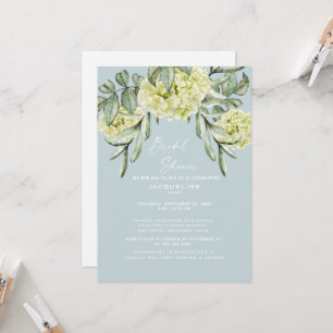 Hydrangea Dusty Blue Elegantes Brautparty Einladung