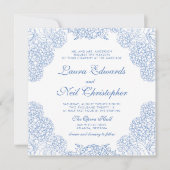 Hydrangea Dusty Blue Floral Moderne Hochzeit Einladung (Vorderseite)