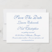 Hydrangea Dusty Blue Floral Moderne Hochzeit Save The Date (Vorderseite)