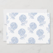 Hydrangea Dusty Blue Floral Moderne Hochzeit Save The Date (Rückseite)