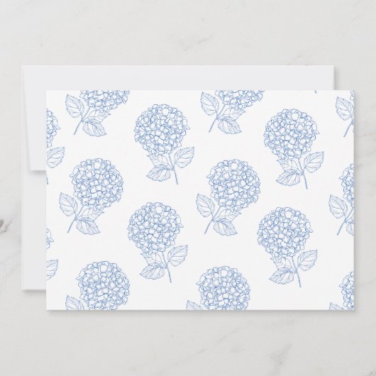 Hydrangea Dusty Blue Floral Moderne Hochzeit Save The Date (Rückseite)