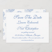 Hydrangea Dusty Blue Floral Moderne Hochzeit Save The Date (Vorne/Hinten)