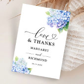 Hydrangea Dusty Blue Floral Wedding Dankeschön Kar Dankeskarte