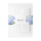 Hydrangea Dusty Blue Floral Wedding Einladungsbanderole (Vorderseite Beispiel)
