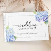Hydrangea Dusty Blue Floral Wedding Gästebuch