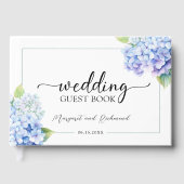 Hydrangea Dusty Blue Floral Wedding Gästebuch (Vorderseite)