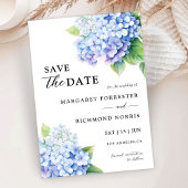 Hydrangea Dusty Blue Floral Wedding retten das Dat Einladung