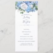 Hydrangea Dusty Blue Garden Hochzeitsprogramme Programm (Vorderseite)