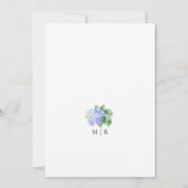 Hydrangea Dusty Blue Watercolor Floral Wedding Einladung (Rückseite)