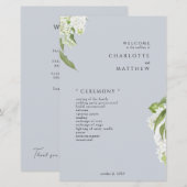 Hydrangea Dusty Blue Wedding Program (Vorne/Hinten)