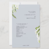 Hydrangea Dusty Blue Wedding Program (Vorderseite)