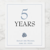 Hydrangea Dusty Blue Weinetikett (Einzelnes Label)