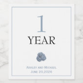 Hydrangea Dusty Blue Weinetikett (Einzelnes Label)