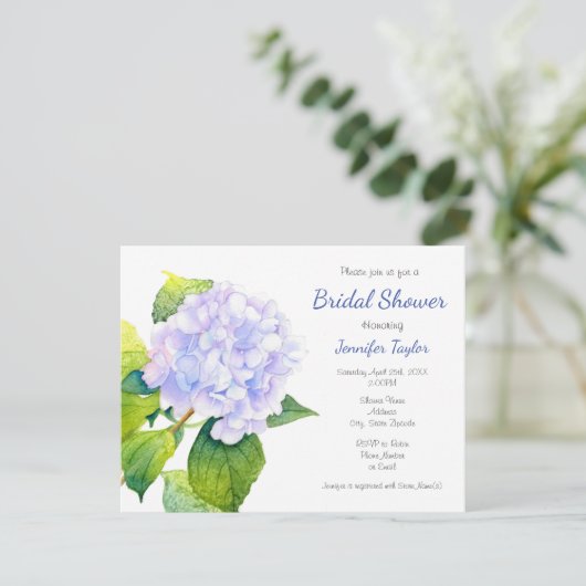 Hydrangea Einladung (Stehend Vorderseite)