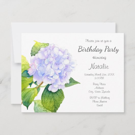 Hydrangea Einladung (Vorderseite)