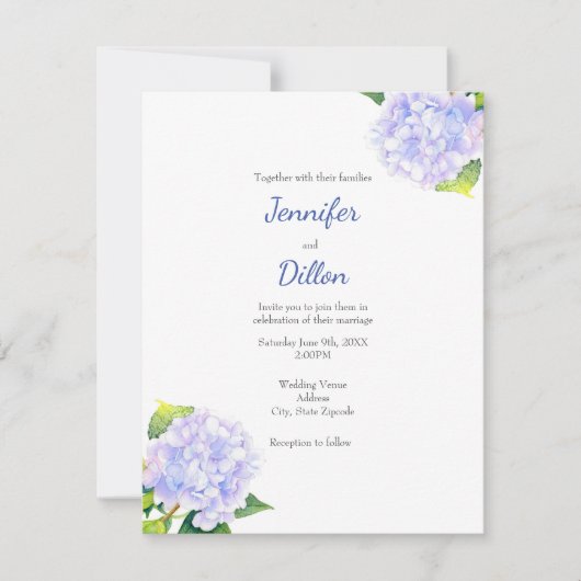 Hydrangea Einladung (Vorderseite)