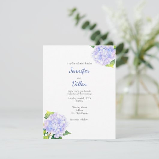 Hydrangea Einladung (Stehend Vorderseite)