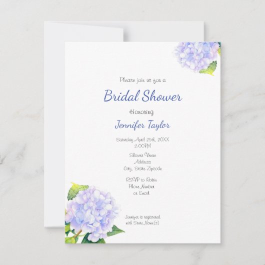 Hydrangea Einladung (Vorderseite)