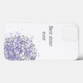 Hydrangea Elegant Blue Personalisiert Sister Case-Mate iPhone Hülle (Rückseite (Horizontal))