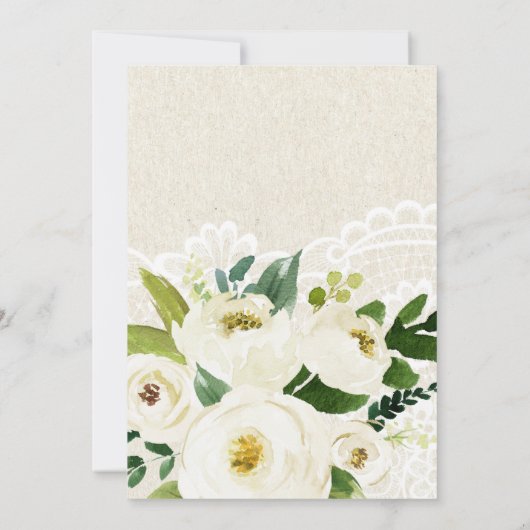 Hydrangea Elegant Klasse Bläserrasen Burlap Einladung (Rückseite)