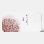 Hydrangea Elegant Personalisiert Girly Pink Case-Mate iPhone Hülle (Rückseite (Horizontal))