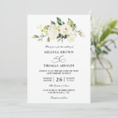 Hydrangea Elegant Rose Budget QR Code Wedding Einladung (Stehend Vorderseite)