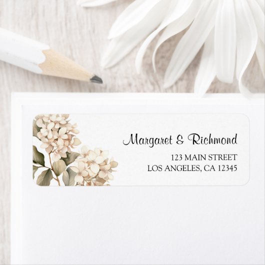 Hydrangea Elegant White Floral Wedding Address (Insitu)