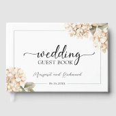 Hydrangea Elegant White Floral Wedding Gästebuch (Vorderseite)