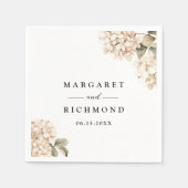 Hydrangea Elegant White Floral Wedding Serviette (Vorderseite)