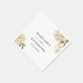 Hydrangea Elegant White Floral Wedding Serviette (Ecke)