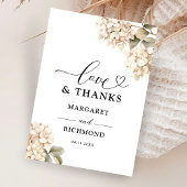 Hydrangea Elegant White Floral Wedding Vielen Dank Dankeskarte