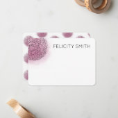 Hydrangea Elegante Personalisiert Stationery Pink Mitteilungskarte (Vorderseite/Rückseite Beispiel)