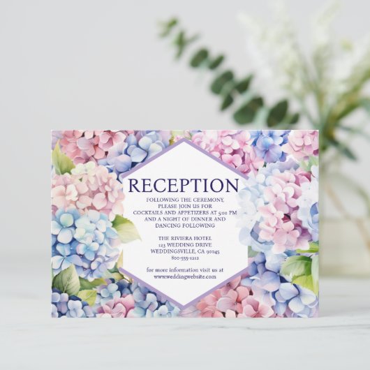 Hydrangea-Empfang-Abschlusskarte Begleitkarte (Stehend Vorderseite)