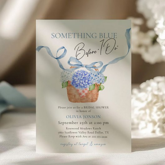 Hydrangea etwas Blau, bevor ich Brautparty Einladung