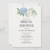 Hydrangea Eucalyptus QR Code Bridal Shower Einladung (Vorderseite)