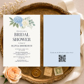 Hydrangea Eucalyptus QR Code Bridal Shower Einladung