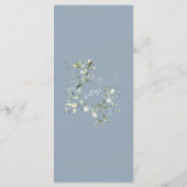 Hydrangea Farbe und grüne Blätter Flachmenü. Menükarte (Rückseite)