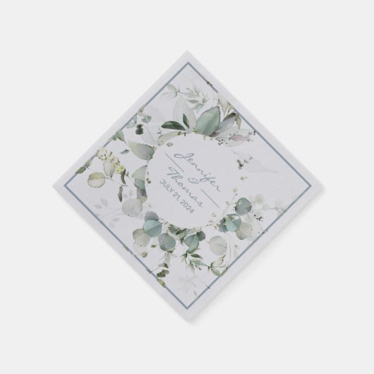 Hydrangea Farbe und grüne Blätter Papier Napkin Serviette (Ecke)