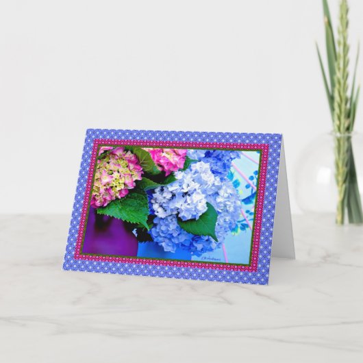 Hydrangea-Farben und Grenzen IV Karte (Vorderseite)