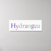 Hydrangea-farbiger Text-Blumenwall Leinwanddruck (Vorderseite)