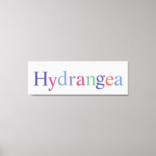 Hydrangea-farbiger Text-Blumenwall Leinwanddruck (Vorderseite)