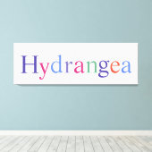 Hydrangea-farbiger Text-Blumenwall Leinwanddruck (Insitu (Holzboden))