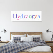 Hydrangea-farbiger Text-Blumenwall Leinwanddruck (Insitu (Schlafzimmer))