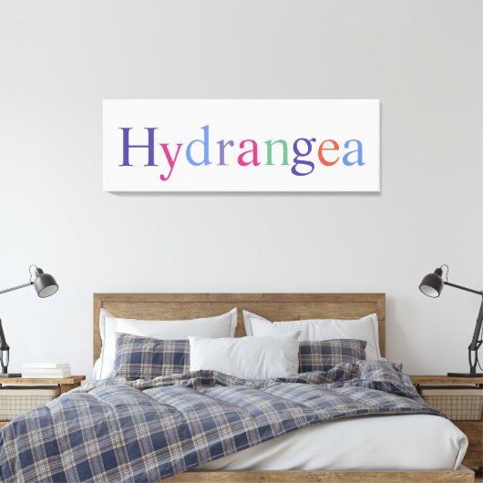 Hydrangea-farbiger Text-Blumenwall Leinwanddruck (Insitu (Schlafzimmer))