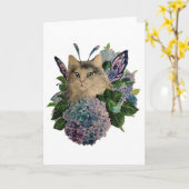 Hydrangea Fee kitty Grußkarte Karte (Gelbe Blume)