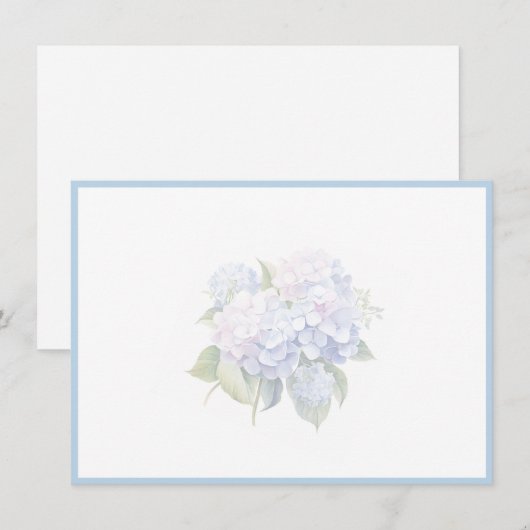 Hydrangea Flat Note Card Mitteilungskarte (Vorne/Hinten)