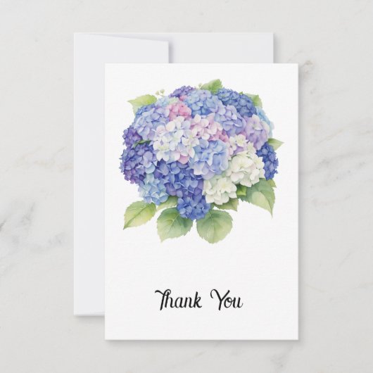 Hydrangea Flat Thank You Card Dankeskarte (Vorderseite)